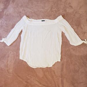 Off the shoulder linen blouse